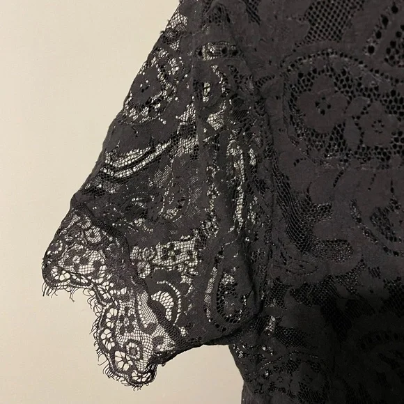 Torrid Maxi Lace Dress Button Front A-Line Sz 00 (M) Black Witchy Dark Goth Long - Picture 7 of 9